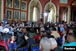 A general view of the Venezuela's National Constituent Assembly during a session at Palacio Federal Legislativo in Caracas, Aug. 5, 2017.