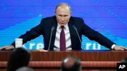 Ruski predsjednik Vladimir Putin govori tokom godišnje konferencije za štampu u Moskvi, Rusija, 20. decembra 2018.