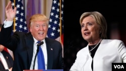 Donald Trump et Hillary Clinton lors de leur discours mardi 1er mars en Floride.