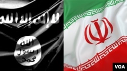ISIS & Iran Flags