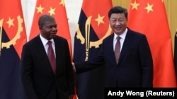 Presidente angolano, João Lourenço, com Presidente chinês, Xi Jinping, durante a cimeira China/África em Pequim. 2 de Setembro 2018