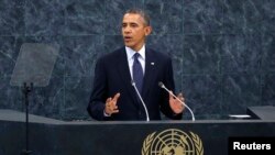 Президент Барак Обама вистпає на 68-й сесії Генеральної Асамблеї ООН у Нью-Йорку 25 вересня, 2013р.