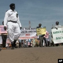 An anti-gay demonstration in Uganda