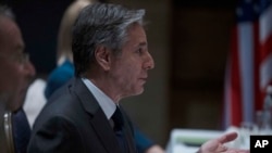 Waziri wa mambo ya nje wa Marekani Antony Blinken ka.tika kiako huko Israel Jumapili Machi 27,2022