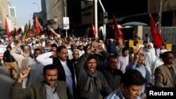 پاکستاني خبریالان او د شهري حقونو تنظیمونه وخت په وخت د مطبوعاتو د ازادۍ او د خبریالانو د تحفظ دپاره مظاهرې کوي