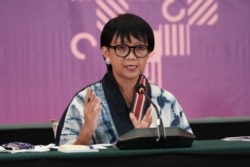 Menlu Retno Marsudi dalam.jumpa pers secara virtual, Jumat, 7 Agustus 2020. (Foto: Kemenlu)