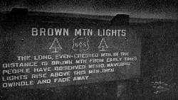 Brown Mountain Lights sign in North Carolina