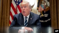 Predsjednik Trump u razgovoru sa novinarima pred sastanak sa članovima Kongresa u Bijeloj kući (Foto: AP/Andrew Harnik) 