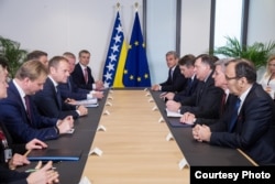 Članovi Predsjedništva BiH na sastanku sa Donaldom Tuskom, Brisel, 30.01.2019.