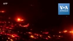 Images aériennes de l'éruption du volcan en RDC