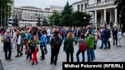 Sa protesta u Sarajevu 28.08.2018. Foto:RSE
