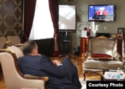 Milorad Dodik, predsjednik RS, prati izricanje presude Ratku Mladiću. Foto: Ured predsjednika RS