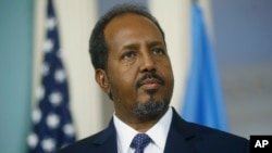 FILE - Somalia President Hassan Sheikh Mohamud. He is among dozens of candidates vying for the post of president, who will be elected by new lawmakers.