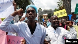 Baadhi iya madaktari wanaoshiriki mgomo nchini Kenya. Machi 4. 2024