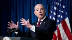 FILE - Homeland Security Secretary Alejandro Mayorkas updates reporters on the effort to resettle vulnerable Afghans in the United States, in Washington, Sept. 3, 2021.