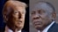 Le président américain Donald Trump (à g.) et son homologue sud-africains Cyril Ramaphosa.