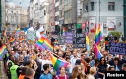Povorka ponosa, Sarajevo, 8. septembar 2019. (REUTERS/Dado Ruvic)