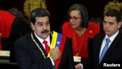 El presidente de Venezuela, Nicolás Maduro, durante una ceremonia para conmemorar la apertura del año judicial en la Corte Suprema de Justicia (TSJ), en Caracas, Venezuela.