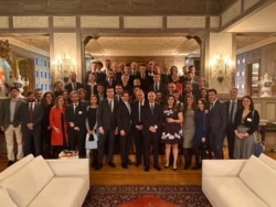 Italian Ambassador to the U.S. Armando Varricchio (center, front) hosted a visiting group from Italy in mid February 2020 at the Ambassador’s residence, known as Villa Firenze, or the Florence Villa, in Washington. (Photo courtesy of Italy Embassy)