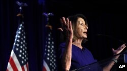 La dirigente de los demócratas en la Cámara de Representantes Nancy Pelosi en un evento en Washington, el 6 de noviembre 2018.