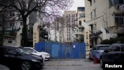 上海一處被關閉的居民區。(2020年2月8日)