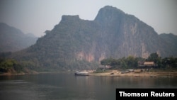 FILE PHOTO: A general view of the future site of the Luang Prabang dam is seen on the Mekong River outskirt of Luang Prabang province