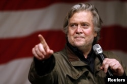 FILE - Former White House Chief Strategist Steve Bannon speaks during a campaign event for a Republican candidate.