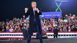 U.S. President Donald Trump arrives for a campaign rally at Pittsburgh International Airport in Moon Township, Pennsylvania, Sept. 22, 2020.