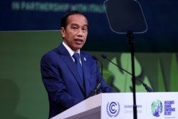 FILE - Indonesia's President Joko Widodo speaks in Glasgow, Scotland, Britain, Nov. 2, 2021.