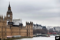 FILE - Britain's Parliament buildings in London, March 10, 2017. For the first time since World War II, lawmakers may have to move out so that repair work can be done.