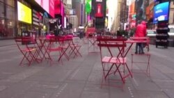 Pandemi Virus Corona Covid-19 di New York membuat kota tersebut sepi. (Foto: VOA)