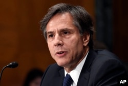 FILE - Deputy Secretary of State Antony Blinken says current and former U.S. administrations had made repeated efforts to engage North Korea about denuclearization and had made it clear that the U.S. was not seeking regime change.