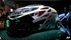 The Mercedes-Benz Vision Urbanetic is on display at the Mercedes-Benz booth at CES International, Tuesday, Jan. 8, 2019, in Las Vegas. (AP Photo/John Locher)