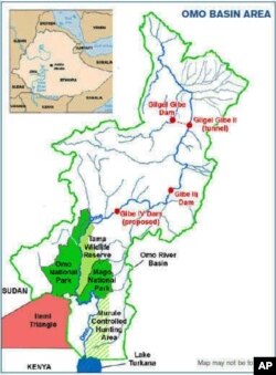 A map of the Omo River Basin in Ethiopia