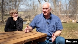 Michigan resident Jerry Smith and his wife, Barbara, on their family farm, talk about voting and the U.S. presidential election, in Dexter, Michigan, April 12, 2018.