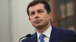 Transportation Secretary nominee Pete Buttigieg speaks during a Senate Commerce, Science and Transportation Committee confirmation hearing on Capitol Hill in Washington, D.D., Jan. 21,2021.
