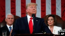 Predsednik Tramp tokom govora o stanju nacije (FOTO: AP/Leah Millis/Pool)