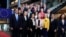 European Commission President Ursula von der Leyen (C) poses for a group photo with the newly elected College of Commissioners at the European Parliament in Strasbourg, eastern France, on November 27, 2024.