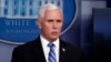 El vicepresidente de EE.UU., Mike Pence, habla durante una sesión informativa a la prensa en la Casa Blanca en Washington el jueves, 23 de abril de 2020.