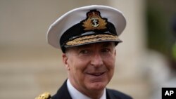 Начальник штабу оборони Великої Британії адмірал сер Тоні Радакін на церемонії в Лондоні, 13 березня 2023 р. (Фото: AP Photo/Alastair Grant)