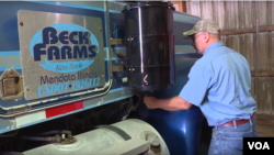 Ken Beck at his farm in Illinois. Beck says farmers are worried that changes to NAFTA would hurt them financially.