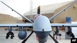 지난 2018년 아프가니스탄 칸다하르에서 전시중인 미 MQ-9 드론. (자료사진)