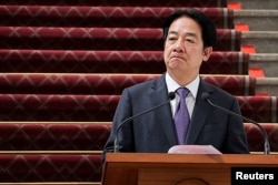 라이칭더 타이완 총통이 2025년 2월 14일 타이페이에서 기자회견을 열었다. (자료사진)