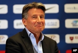 Sebastian Coe, seen here in May 2, 2019 file photo, is the leader of World Athletics. (AP Photo/Kamran Jebreili, File)