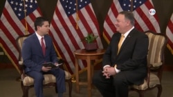 Secretario de Estado Mike Pompeo habla con la Voz de América