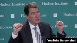 공화당 빌 해거티 상원의원이 2025년 2월 6일 워싱턴의 싱크탱크 허드슨연구소가 미일 관계를 주제로 개최한 대담에서 발언하고 있다. 사진 = 허드슨연구소 유튜브 스크린샷.