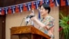 FILE - This handout picture taken and released by the Taiwan Presidential Office on December 3, 2024 shows Taiwanese President Lai Ching-te speaking during a banquet in Majuro, in the Marshall Islands.