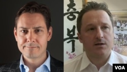 加拿大公民康明凯(Michael Kovrig) (左)和迈克尔·斯帕弗(Michael Spavor) 