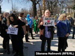 Protest protiv rata u Ukrajini, Sarajevo, 25. februara 2022.