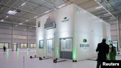 So called "BioNtainers," built to serve as a production line of mRNA-based vaccines of German company BioNTech, are pictured at the company's plant in Marburg, Germany, February 11, 2022. (REUTERS/Fabian Bimmer/File Photo)